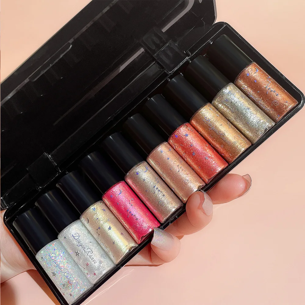 

Best Wholesale 10 Diamond Colors Eye Liner eye shadow Waterproof Liquid Glitter Eyeliner Set