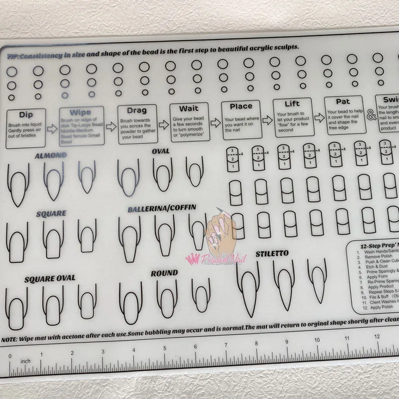 

3D Nail Art Display Training Practice Sheets Table Mat Silicone UV Acrylic Nails Design Manicure Salon Supply