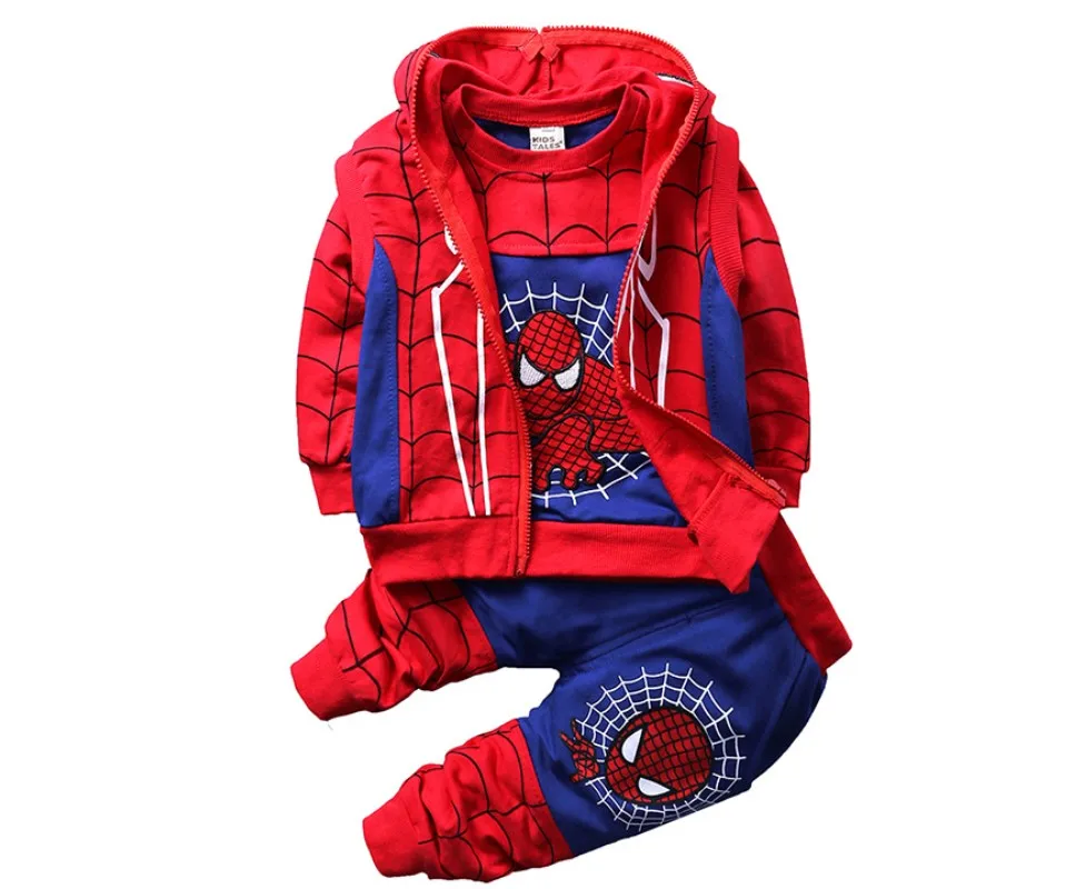 

Children's clothing wholesale boy spring clothing set 2020 new children 3pcs sets spider pattern, Customized color