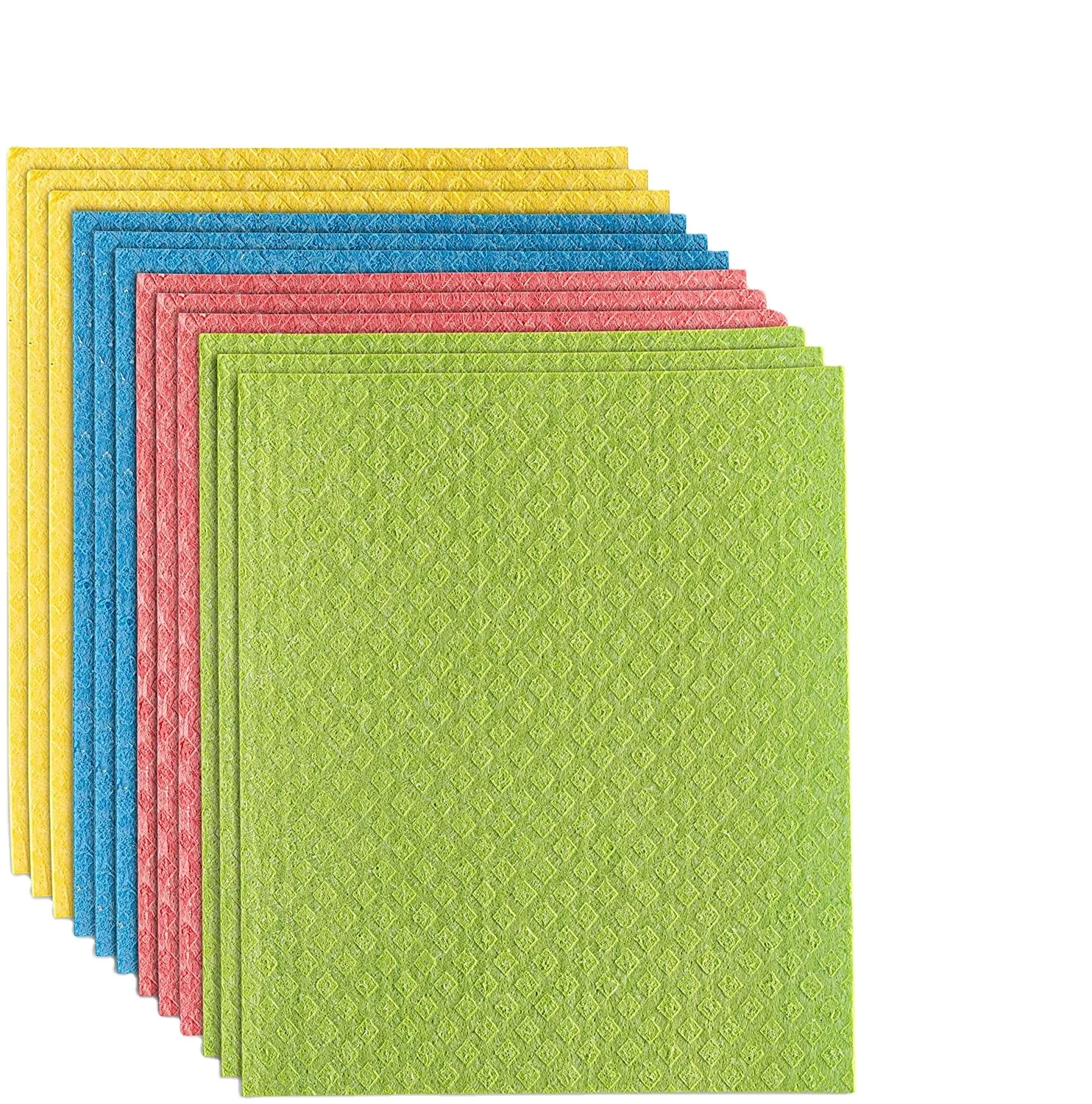 

Amazon Hot Sale 100% Degradable Cellulose Sponge Cloth Swedish Dishcloths for Kitchen, Pink, yellow, blue, green, violet, white