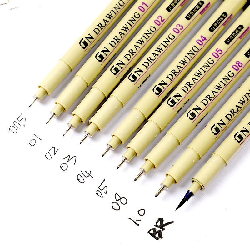 
Free Shipping 7pcs GANA Black Micron fine line pen for office sketching drawing supplies 
