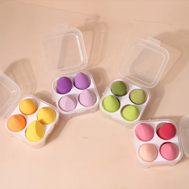 

New Arrivals Hot Selling Mini 4pcs Mix Color Heart Shape Makeup Sponge Set Beauty Blending Makeup Tools