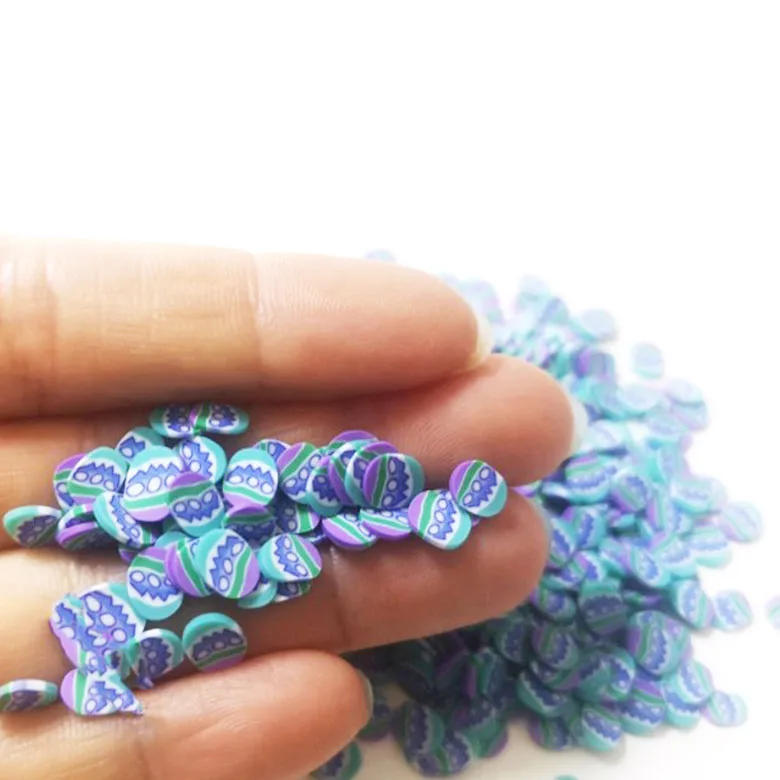 
Easter egg polymer clay slices sprinkled with DIY nail slime supplies charm, sprinkled with DIY slime supply accessories 
