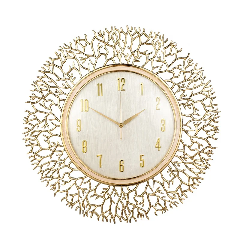 

2021 Luxury Coral shaped Arabic numeral clock in Large size wall Decoration,living room ,dining room, Colorful