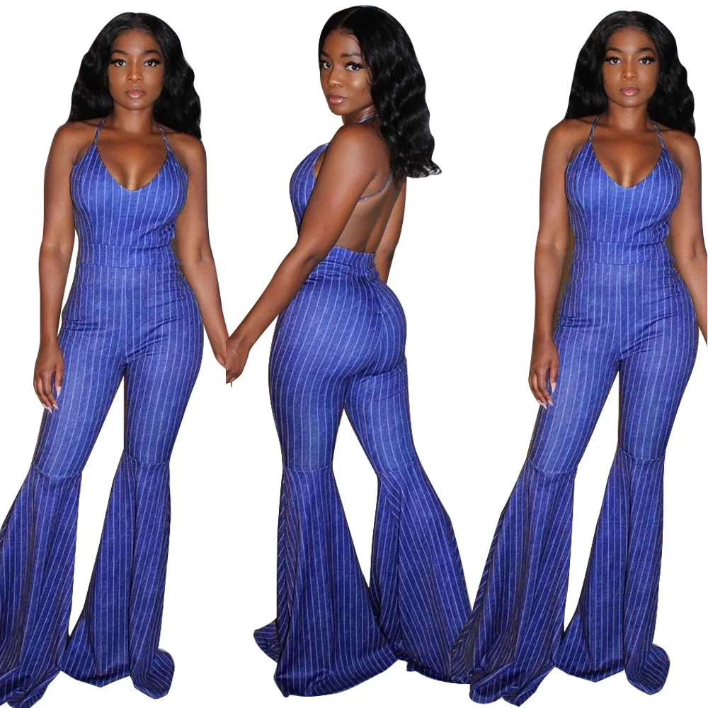 

FS1152D women Sexy stripe jumpsuits Romper Playsuits