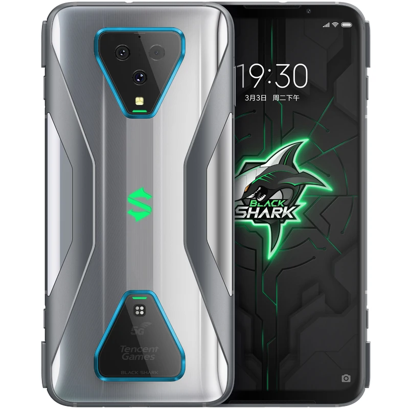 

New for Xiaomi Black Shark 3 Pro Game Phone Snapdragon 865 Octa Core 64MP Camera 7.1" AMOLED Screen Mobile Phone, Black/gary