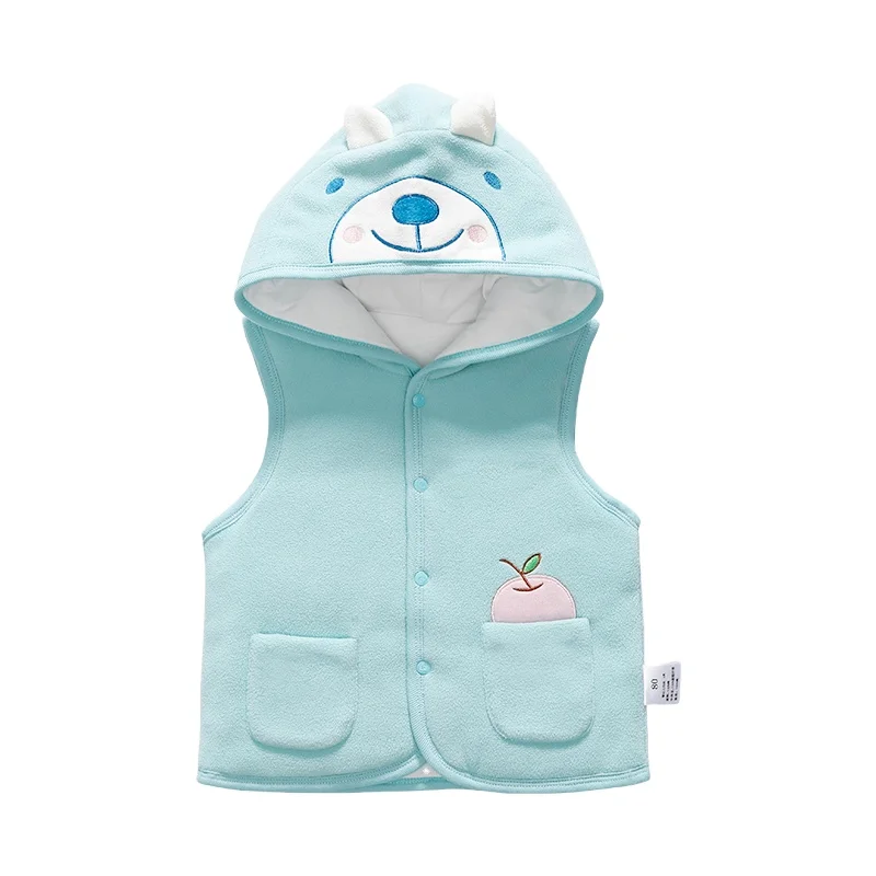 
New Spring baby Boys Waistcoat Cartoon Bear ear Hooded Baby Vest 