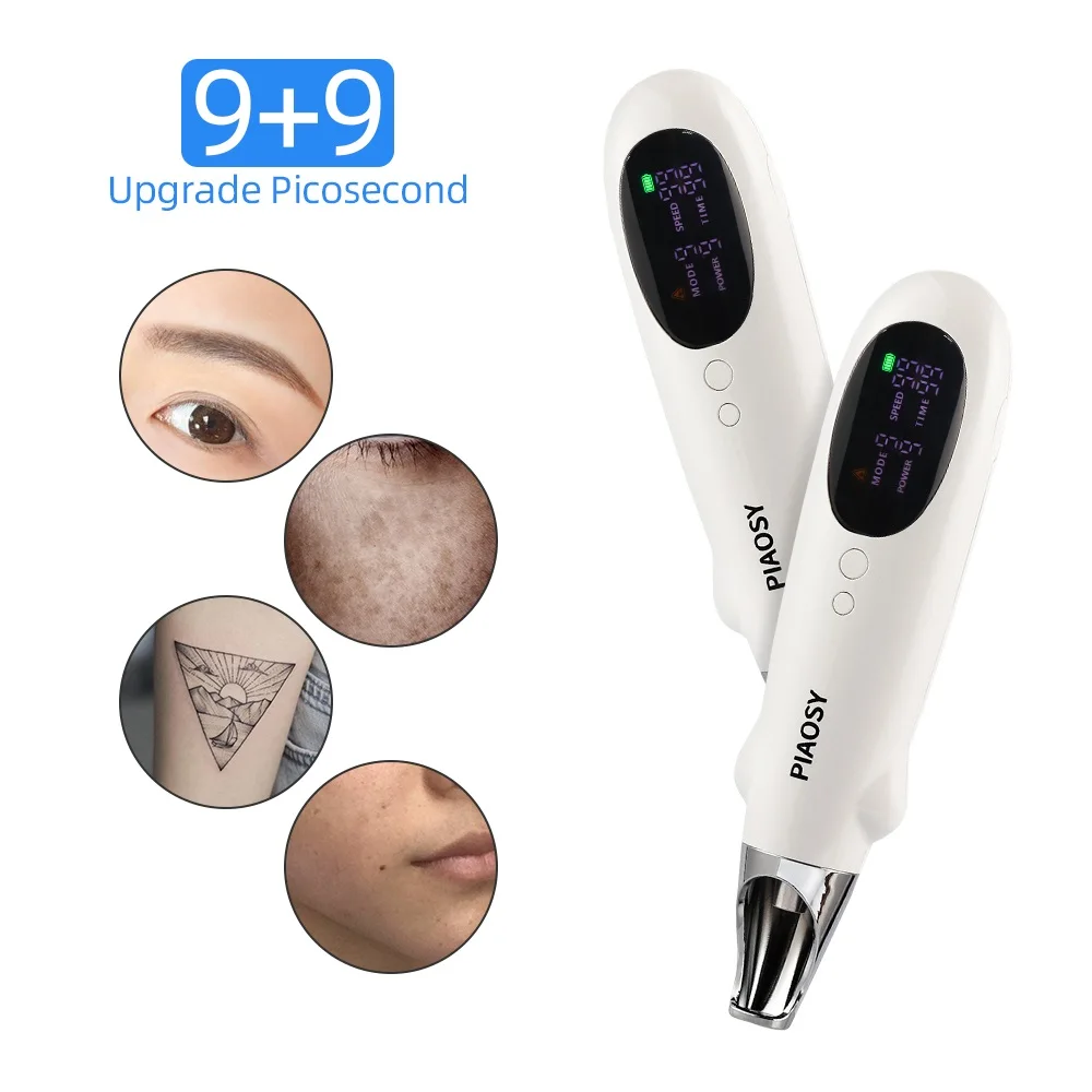 

9+9 Upgrade Laser Picosecond Pen Moles Tattoos Warts Remover Pen Spots Freckle Removal Rechargeable Washing Eyebrows Machine