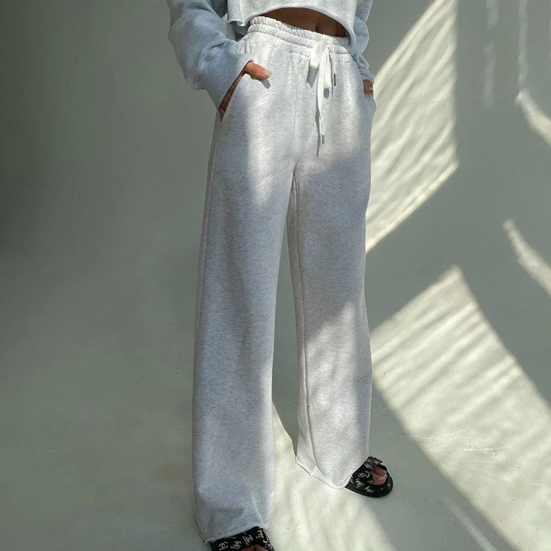 

Wholesale Plain Cotton Women Pants Streetwear Cargo Pants Loose Jogger Trousers Women 2020 Sweatpants Wide Leg Pants