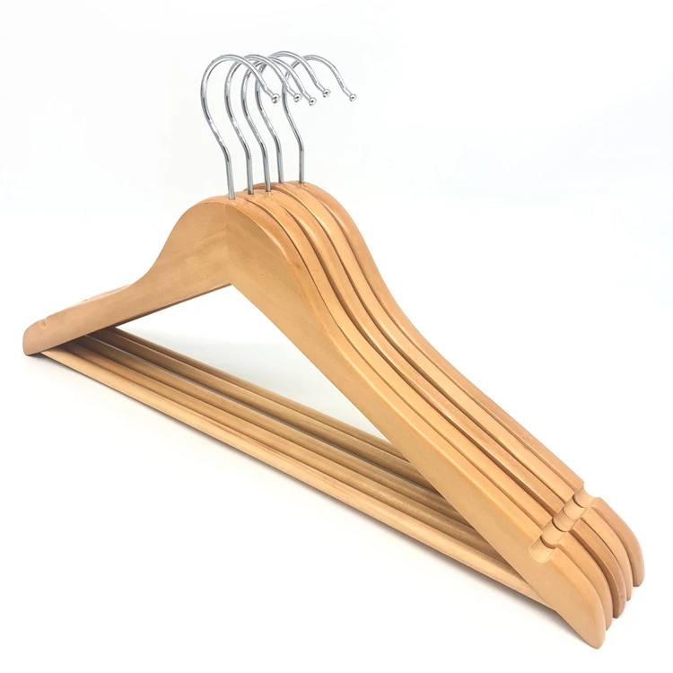 

best quality custom special garment laminated custom wooden suit non-slip scarf hangers