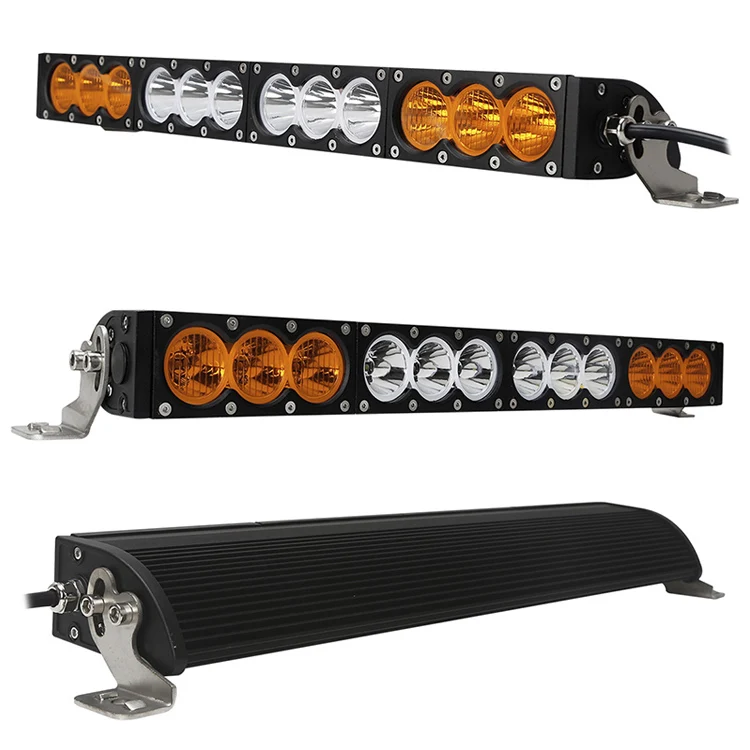 Wholesale curved/straight aurora barra led 4x4 offroad driving work light single row amber strobe car truck led light bar