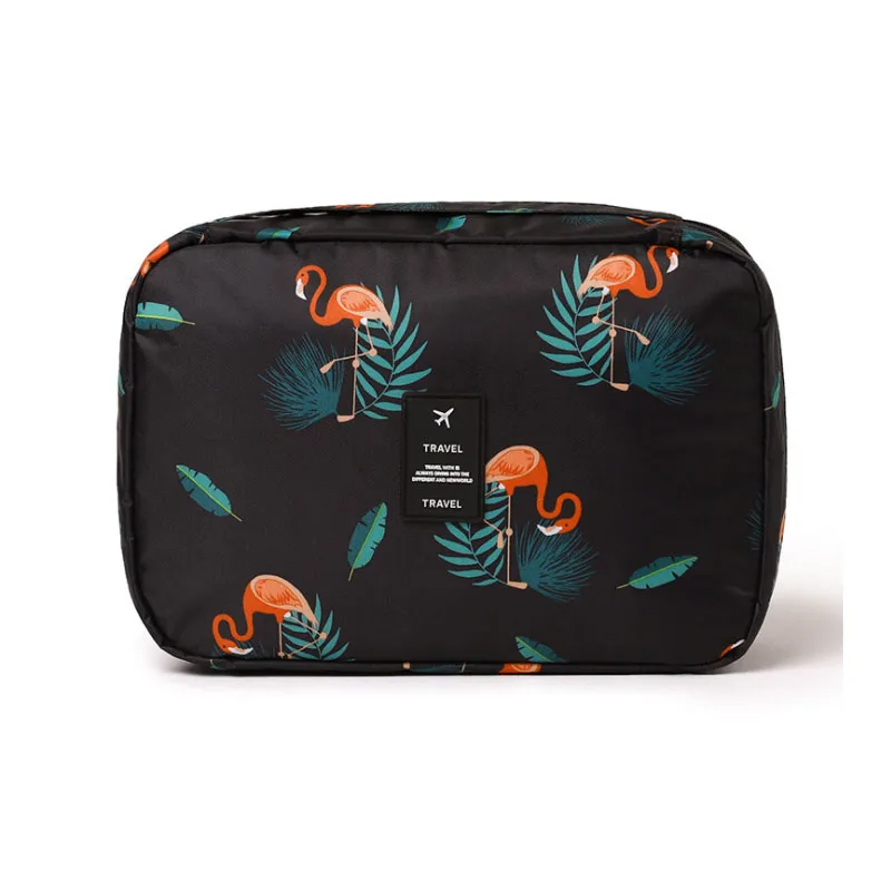 

Large Black Flamingo Hanging Travel Toiletry Bag Cosmetic Make up Organizer Bag For Women and Girls Waterproof