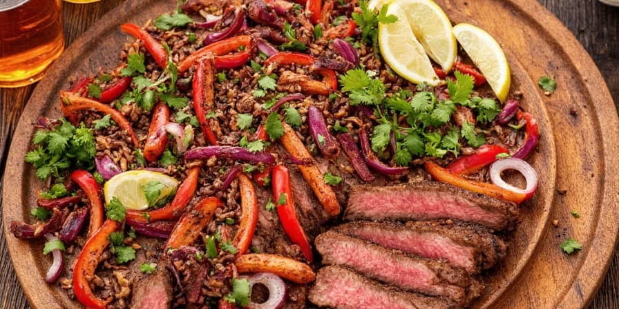 Steak resting on a cutting board