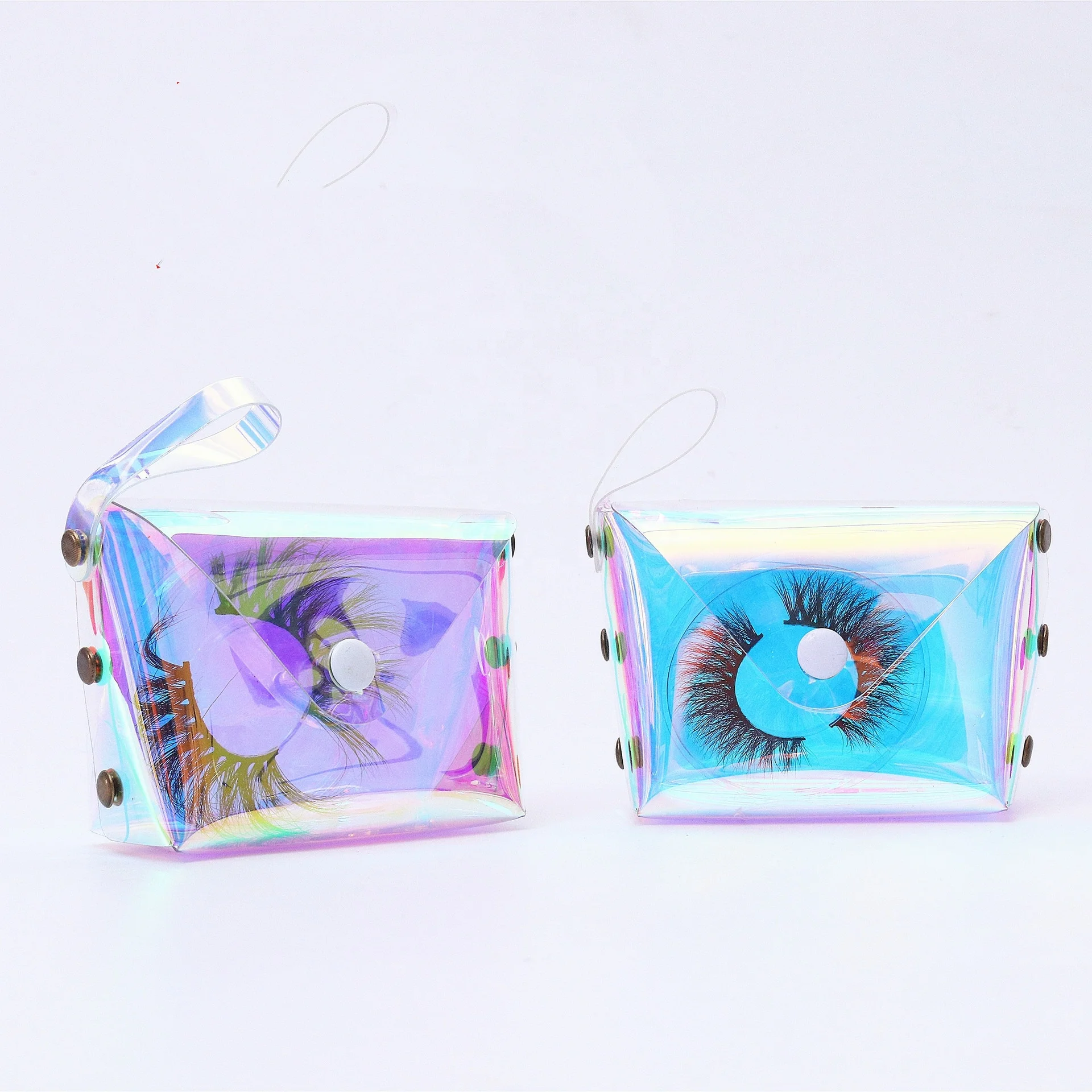 

vendor 27mm hand made short wispy fluffy water activated private label full strip mink eye lashes with mini luggage suitcase