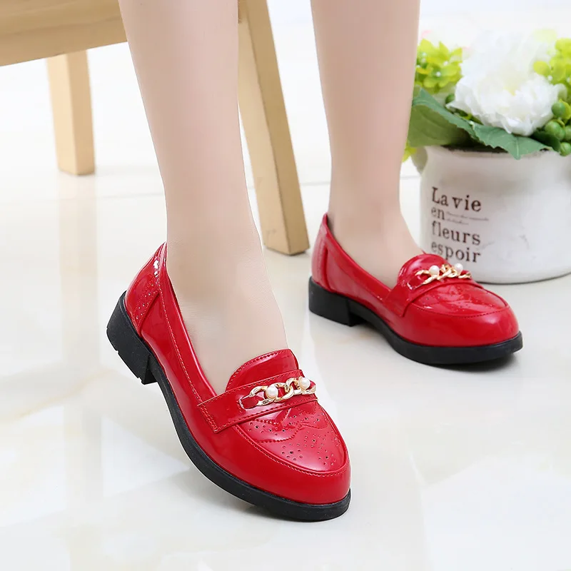 
custom children unisex 4 year baby slip on red black loafer flat brogue kids leather school casual dress shoes for boys girl 
