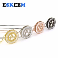 

Eskeem Jewelry A-Z Round High Quality Copper Jewelry Micro Paved AAA CZ Round Letter Pendant Necklace Alphabet Pendant