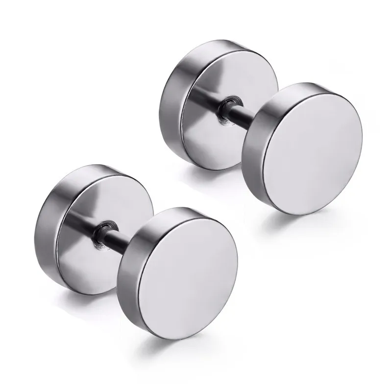 

Stud Earrings Men Women Faux Gauges Ear Tunnel Stainless Steel Earrings 3mm-8mm
