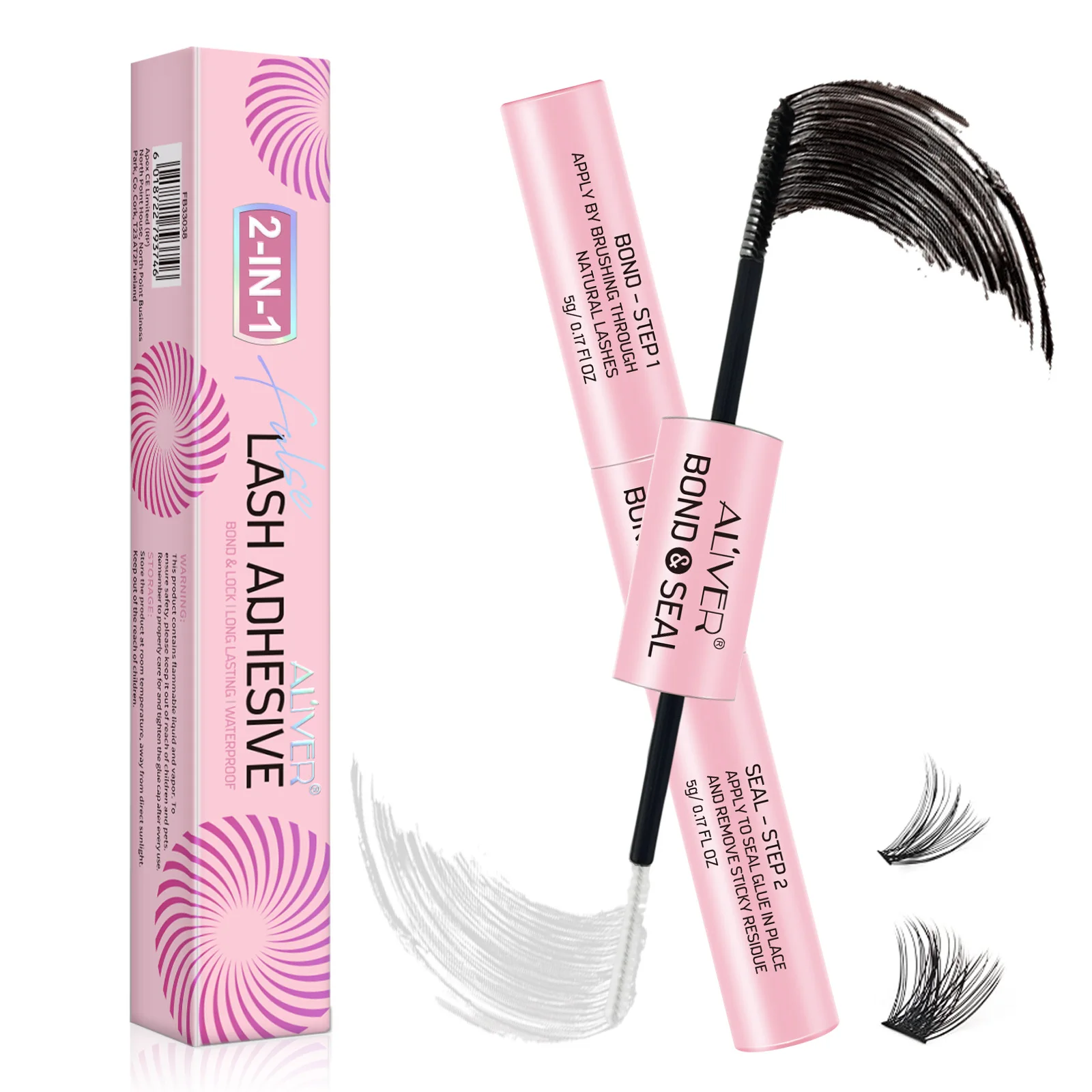 

ALIVER Lasting Waterproof Lashes Extension Adhesive Glue Lash Extension Glue Private Label 2 in 1 Bond And Seal Lash Adhesive