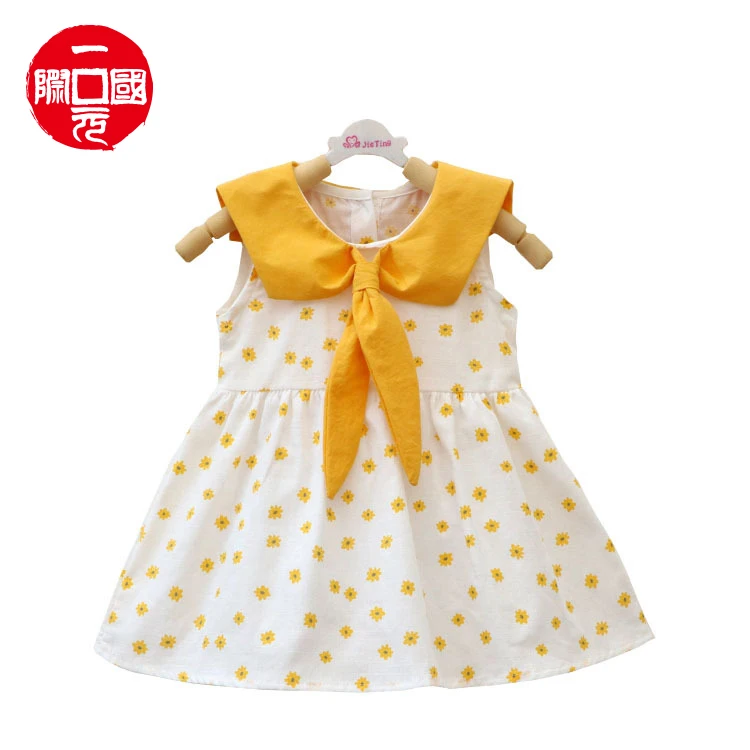 

2021 new cute girls princess dress floral cotton dress