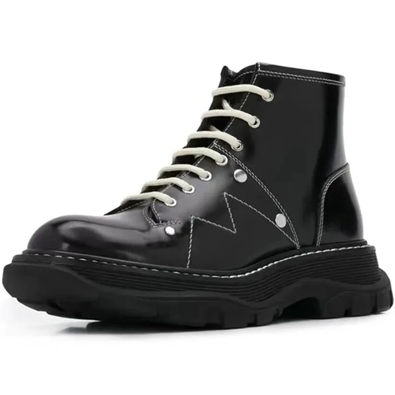 

2021 Fashion Comfortable Chunky Women Boots Leather Ankle Boots Thick Sole Platform Winter Short Boots Ladies