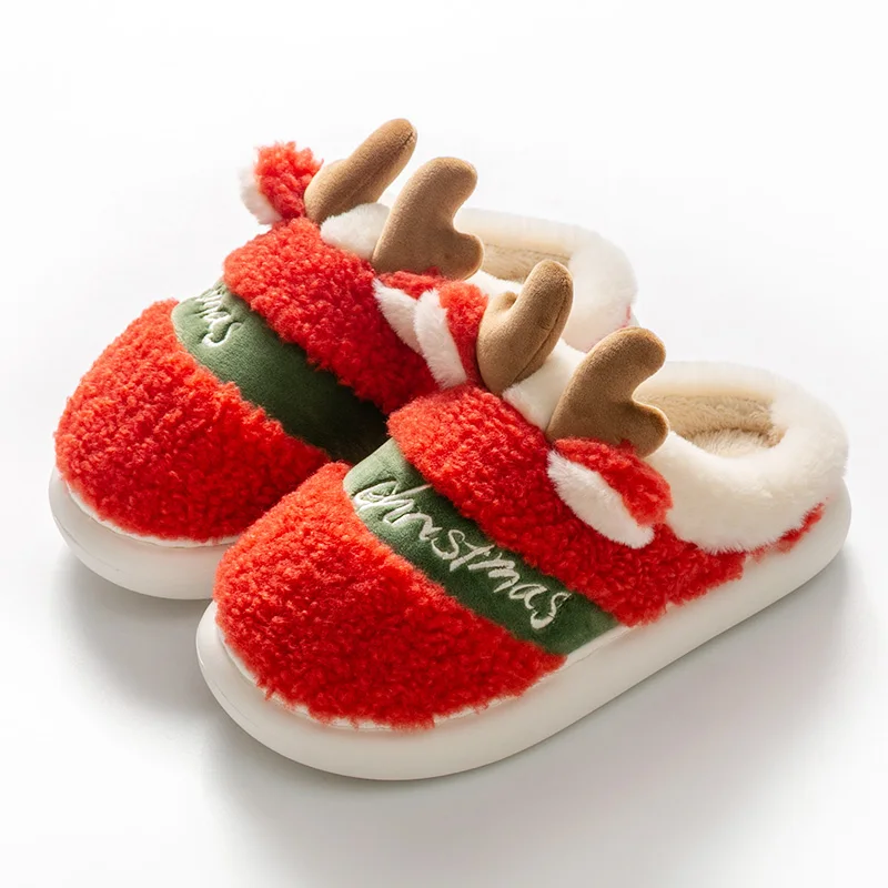 

2021 latest design for winter home soft plush slippers fluffy Christmas slippers cute slides slippers Christmas