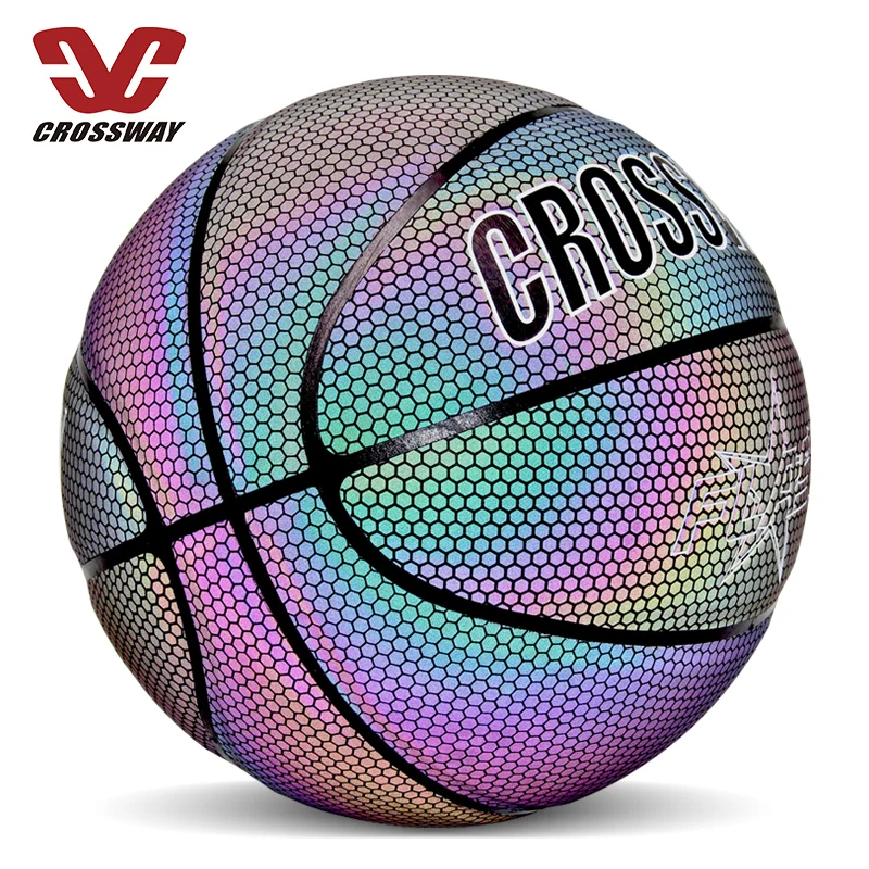 

Novelty Size 7 Glow in The Dark Basketball Luminous Basketball Customized logo Holographic Glowing Reflective Basketball, Customize color