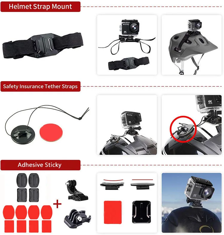 58 In 1 Gopro Accessories Set For Gopro hero 8 7 6 5 Monopod Selfie Stick Clip