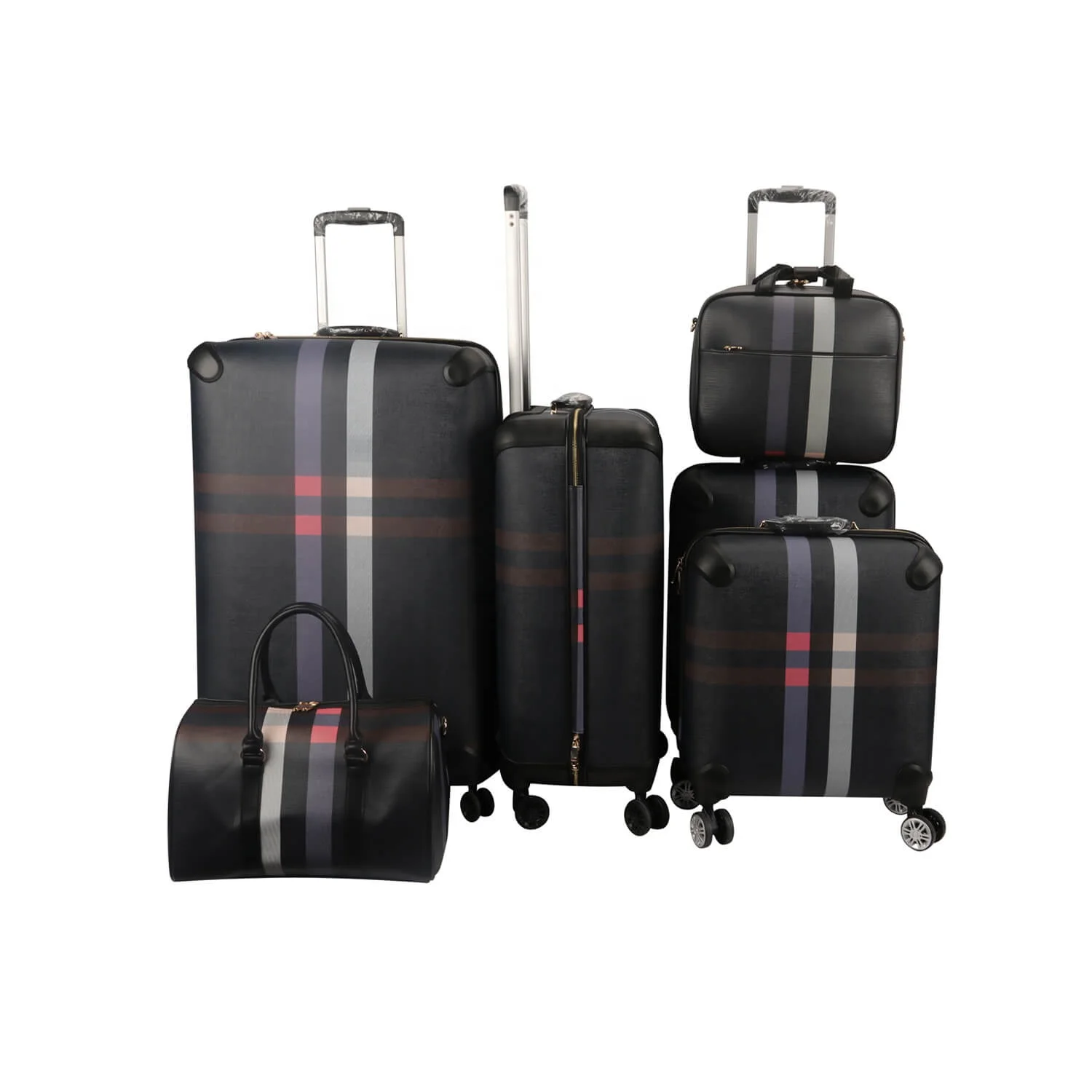 

RTS Hot PU FASHION Luggage Set traveling Spinner trolley Suitase sets 6 PCS SETs