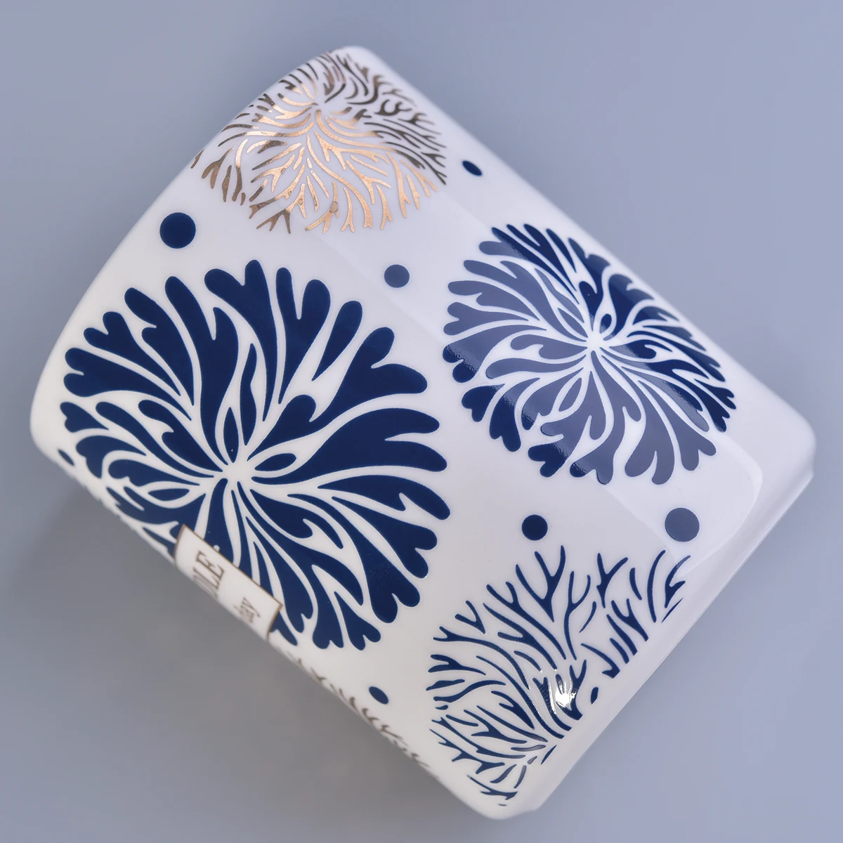 410ml Blue Flower Pattern Ceramic Candle Jars