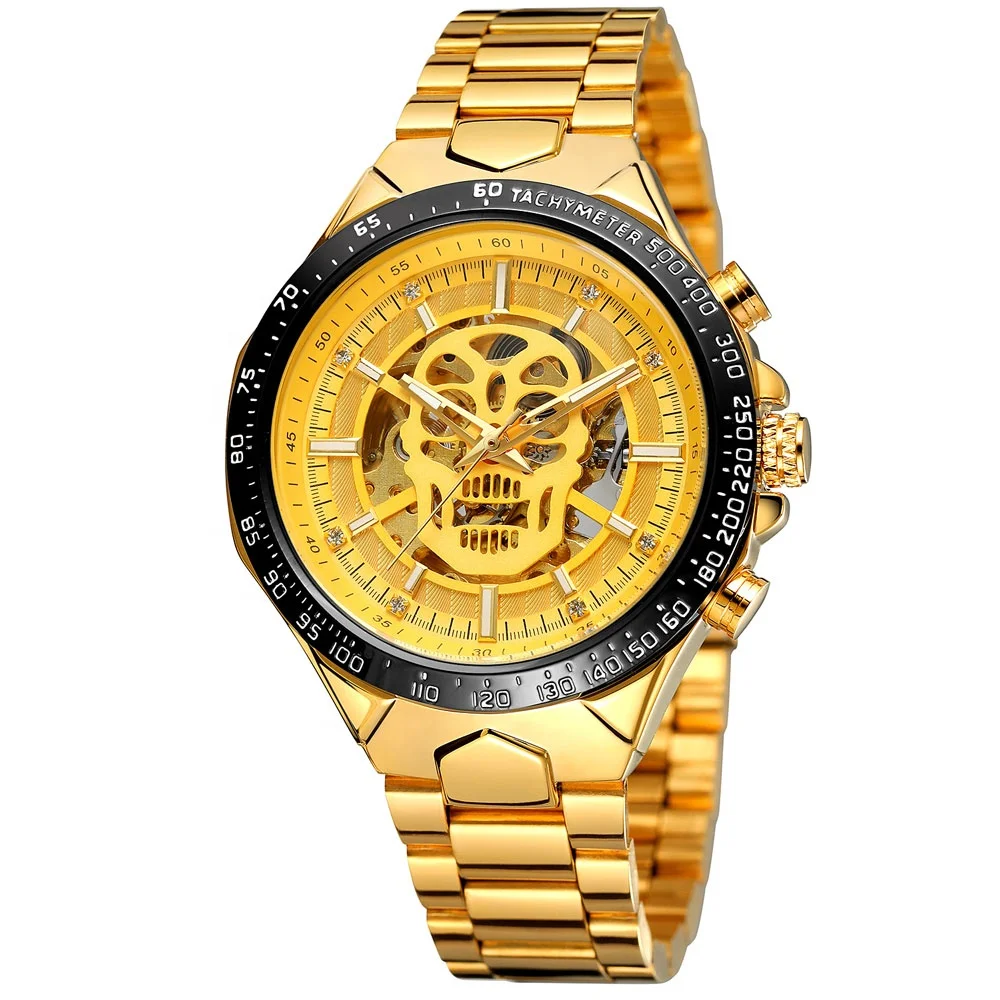 

Gold Luxury Forsining Top 10 Brand Stainless Steel Watches Men Automatic Mechanical Skull Watch for Man Relogio Masculino