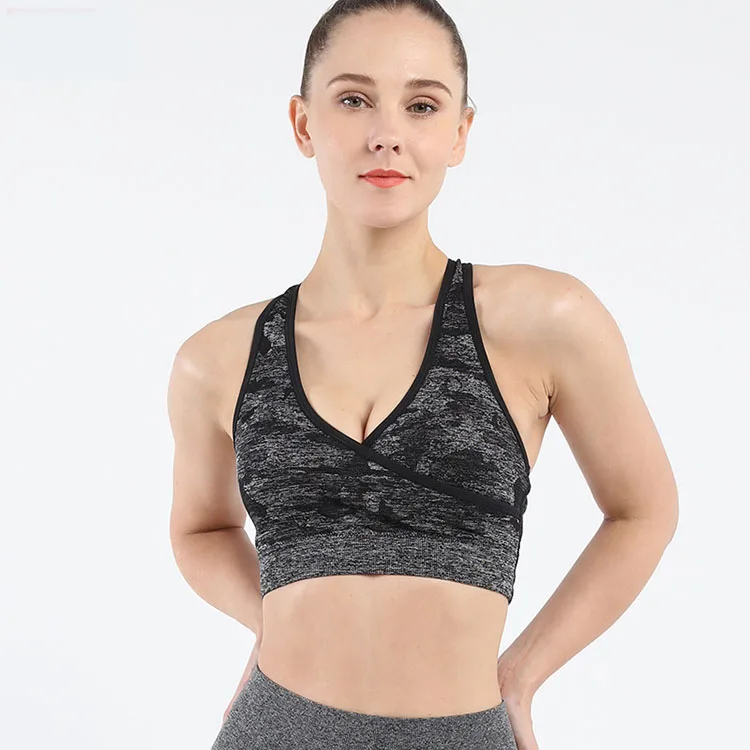 Wholesale hot style high impact sports bra fitness wear women fashion push up yoga seamless sports bra