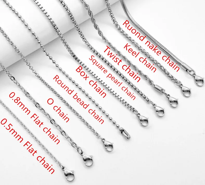 

Stainless steel necklace keel necklace stainless steel twist chain accessories chain spot can be customized, Silver,gold,rose gold,black and so on