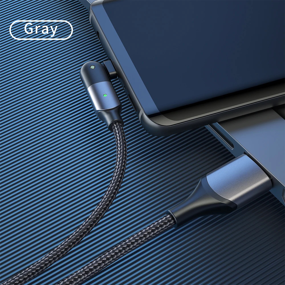 

Fast charging cable 2.4A led light L-shape and straight usb charger 180 degree rotation Data Line mobile phone accessories