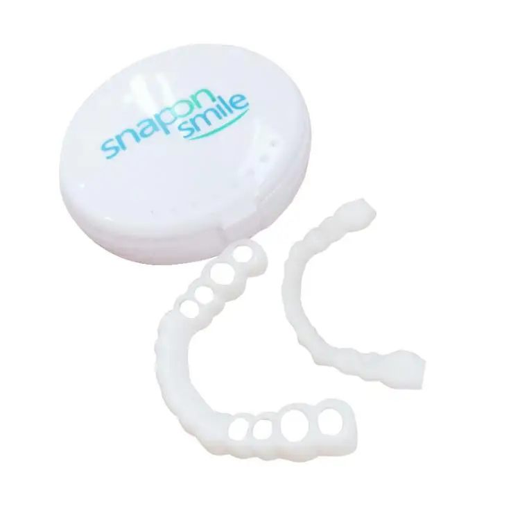 

RTS hot selling smile snap-on braces teeth veneers for teaching and temporary braces cover the im teeth, White color