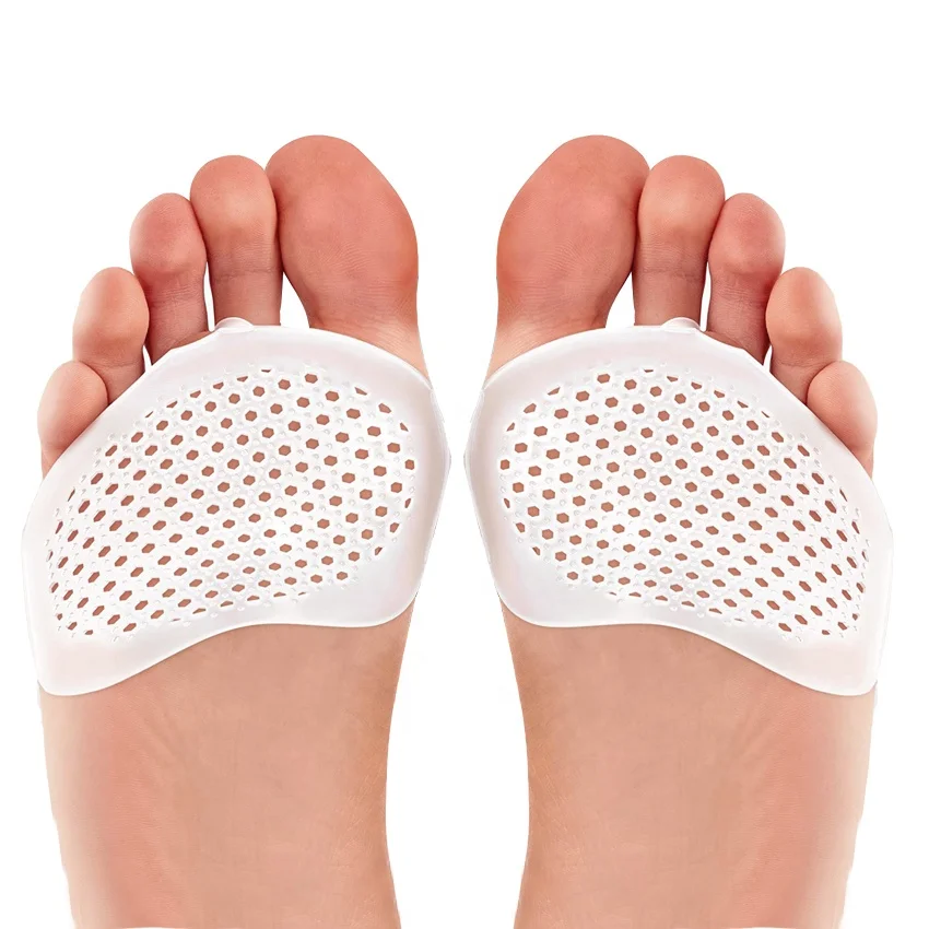 

Gel Toe Separator Bunion Splint for Hammer Toe with Forefoot Cushion Pad, Silicon Toe Spacer Hallux Valgus Corrector HA00600, White/beige