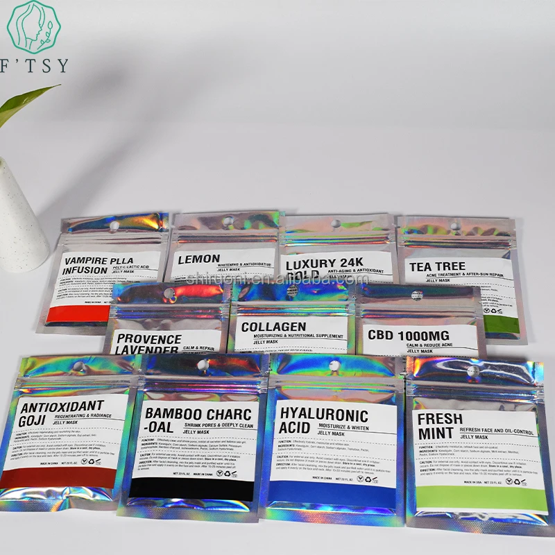 

Beauty salon special label custom packaged and boxed Jelly masks, White