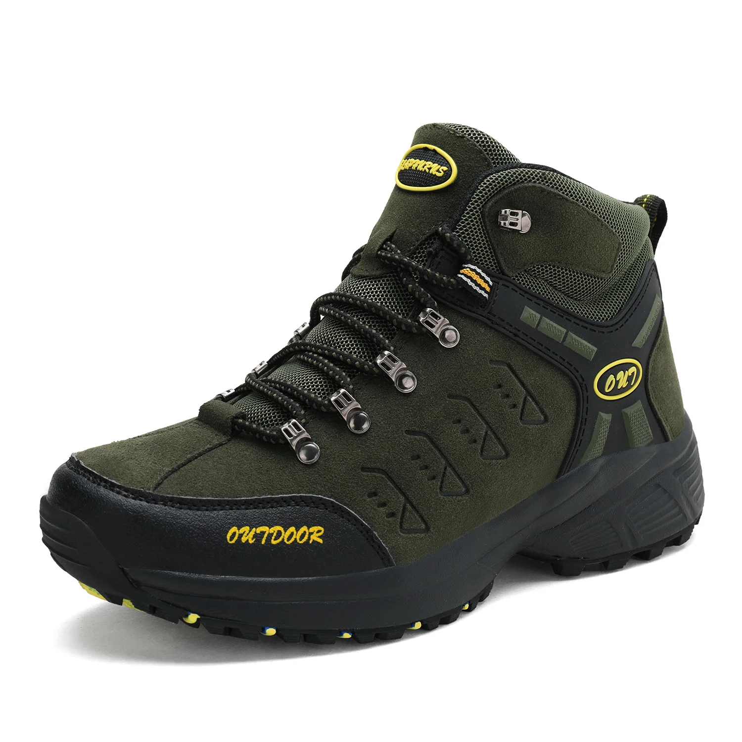 

Best quality popular Genuine Leather Waterproof outdoor sports hiking shoes, Green,black,brown