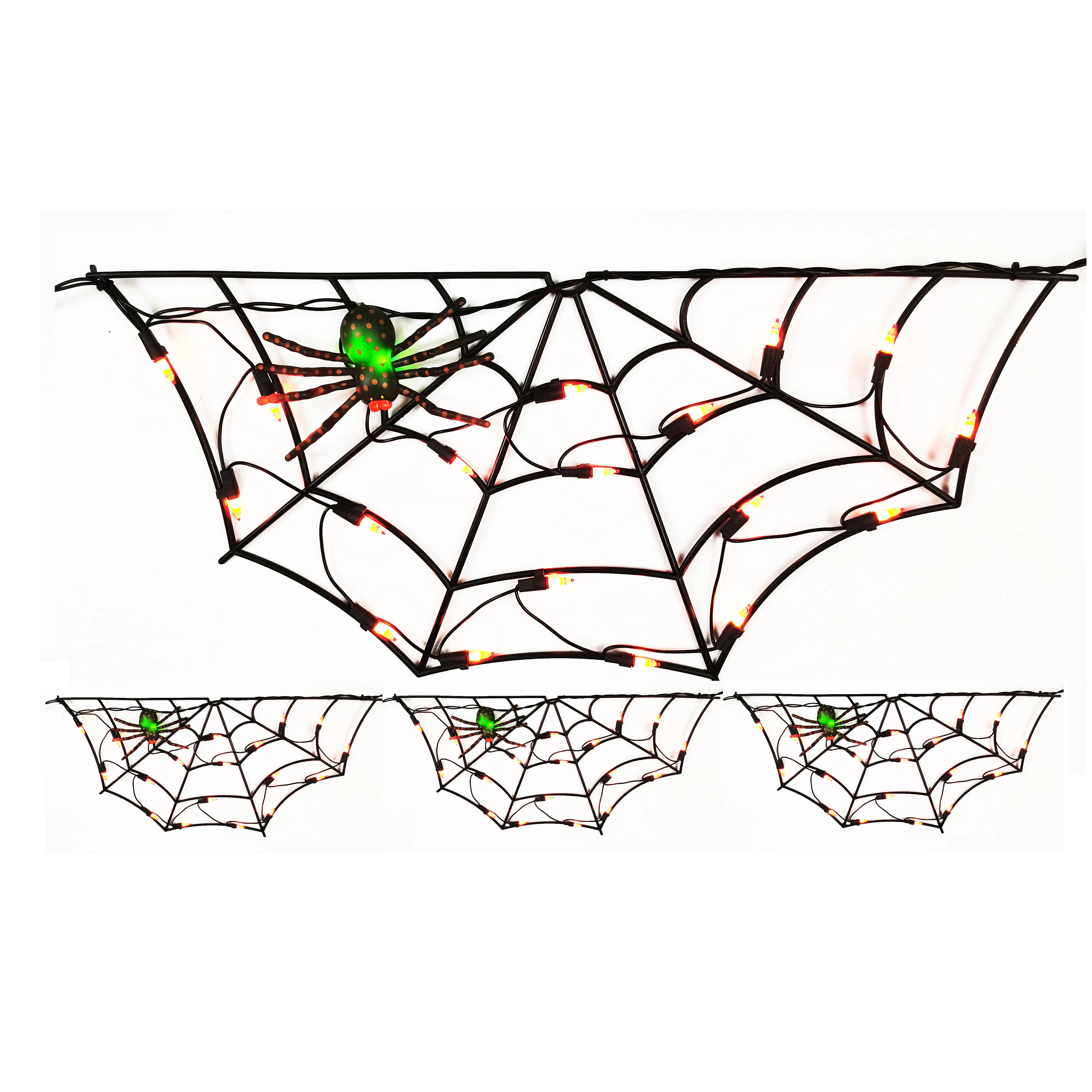 New Arrivals 3PK 60L Plastic Spider Web Seasonal Lighting for Halloween and Christmas Outdoor Decorations supplier