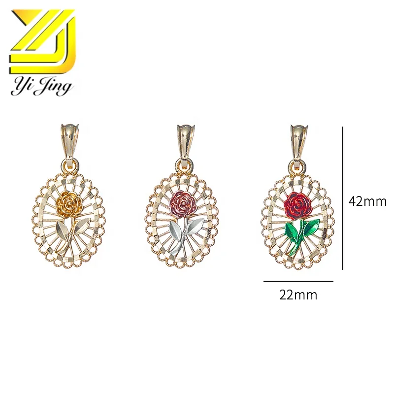 

YJ Jewelry Roses ellipse hollow out novel fashion pendant lace border