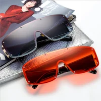 

2019 New fashion Big frame oversized square shades sunglasses women metal Rimless Sunglasses SP2054 in stock