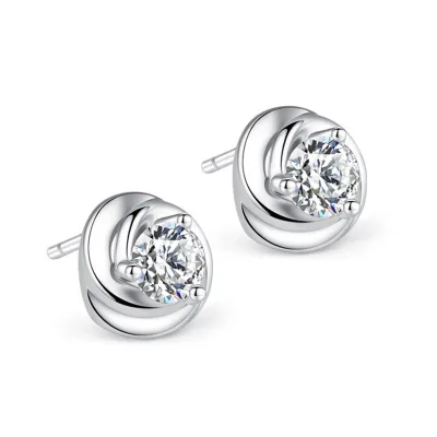 

Hot Sale flower Rotating Earrings for Women 925 Sterling Silver Ear Pin Cubic Zirconia Rose Flower Stud Earing