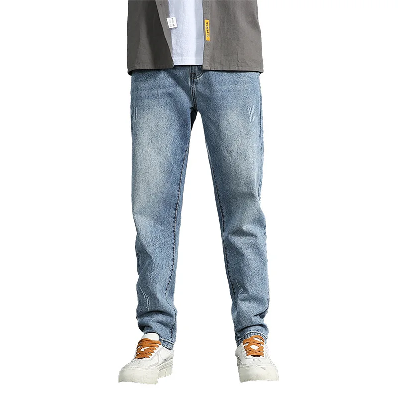 

New men jeans Whisker Slim Fit Straight jeans pant Comfort Loose jeans for men