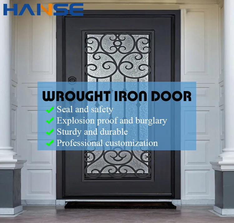Hsid005 Low Prices Luxury Exterior Single Wrought Iron Front Gate Door