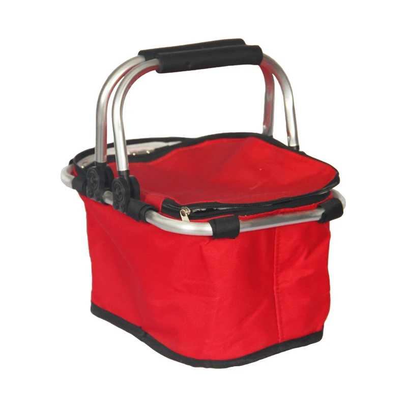 

wholesale retail grocery supermarket Alu hand held storage folding shopping baskets