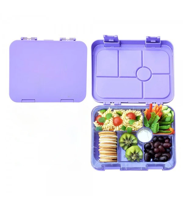 

Japanese plastic leakproof 6 compartment lunch box with spoon, Blue,green,pink and customzied