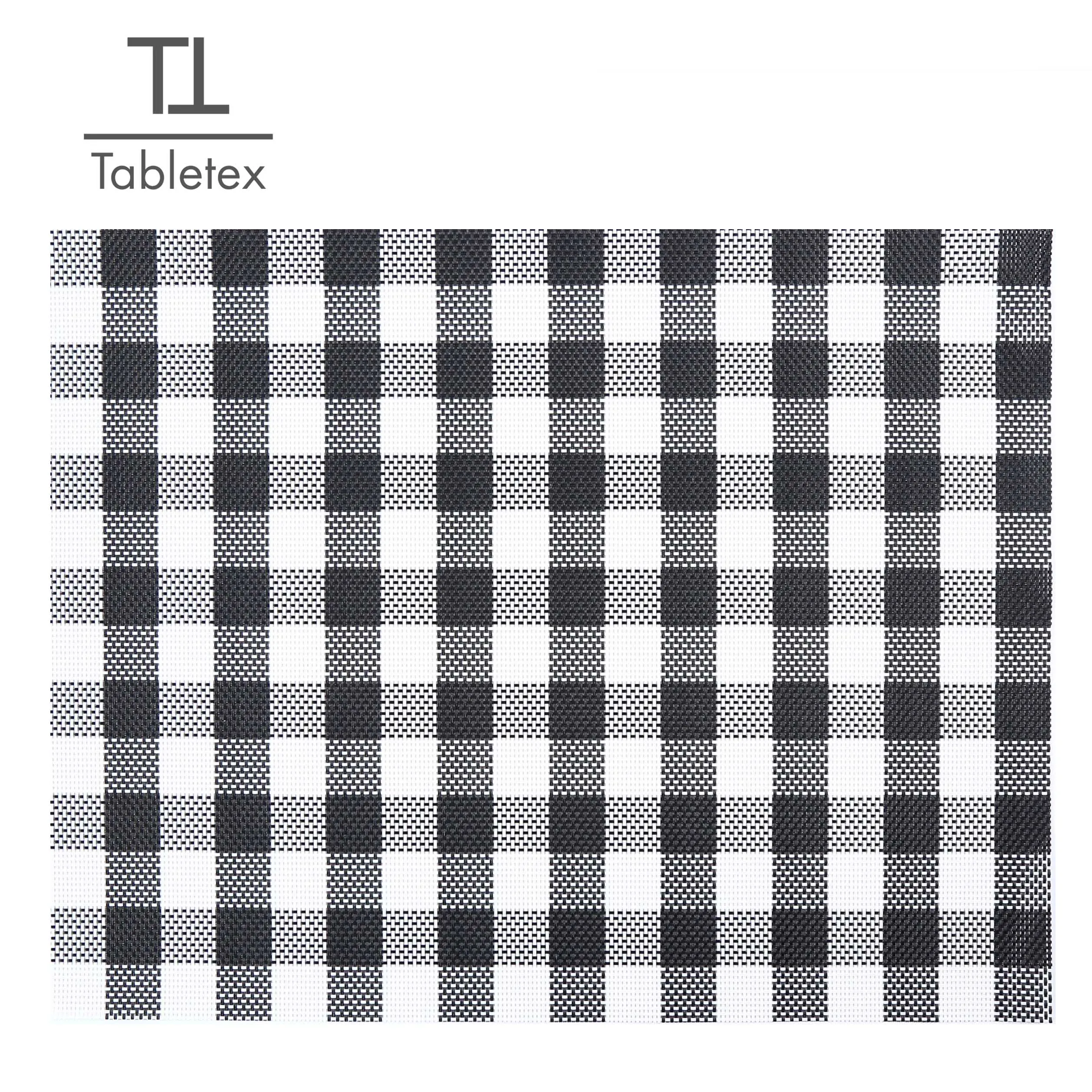 

Tabletex Basketweave Vinyl Wedding Placemats New Design Dinner Set Woven Vinyl Table Mats for Kitchen and Dining Room