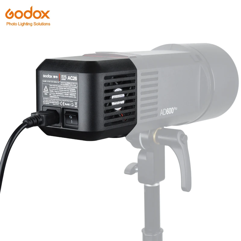 

inlighttech Godox AC26 AC Power Unit Source Adapter with Cable for AD600PRO Outdoor Flash, Black