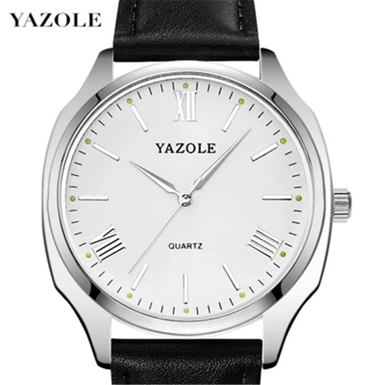 

YAZOLE 543 Men's Watch 2021 relogio masculino Watch Men Fashion Sport Leather Band Quartz Business Wristwatch reloj hombre