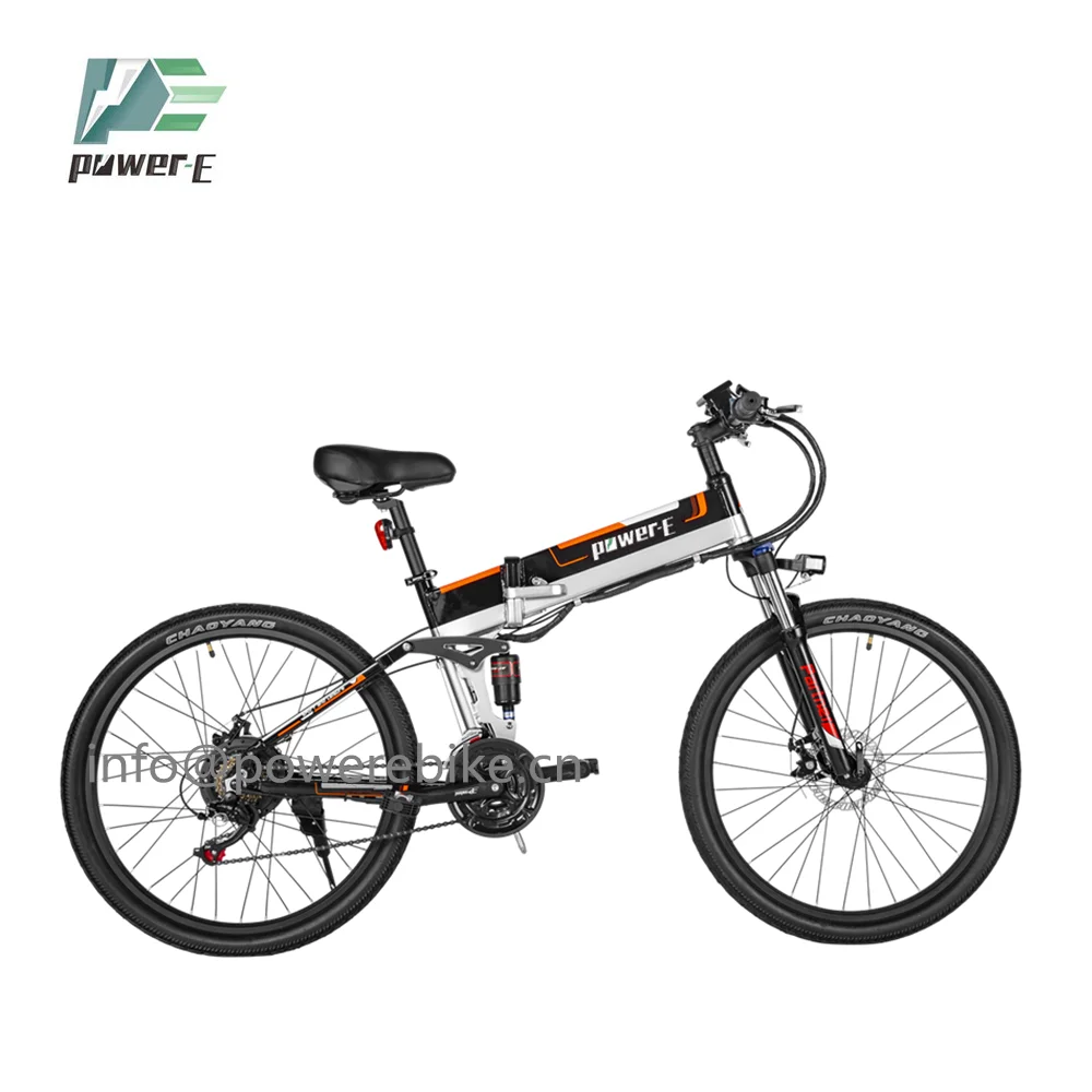 

48V 500W 13Ah Lithium Battery Bicicleta Electrica 26" Folding Frame Full Suspension Bicycle Electric Bike, Black/white/camo