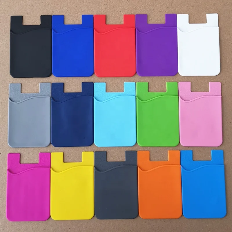 

Various Colors Adhesive Silicone Rubber ID Credit Card Holder for Smartphone, Any color